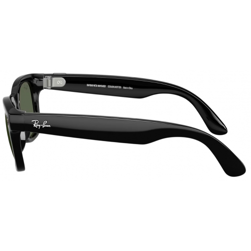 Умные очки Ray-Ban Meta* Wayfarer Gen 2 Shiny Black, Солнцезащитные линзы G-15 Green (RW4012), размер M